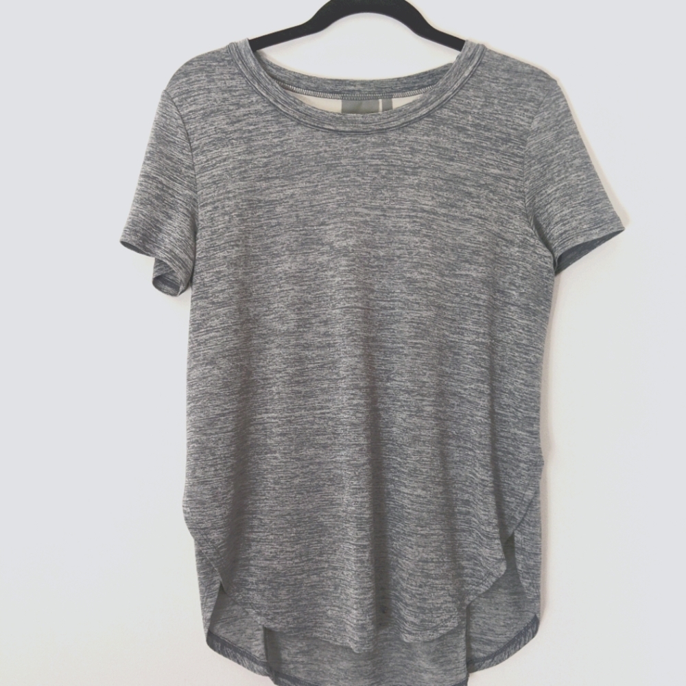 Athleta Utopia Short Sleeve Tee Gray/White XS - Picture 5 of 12
